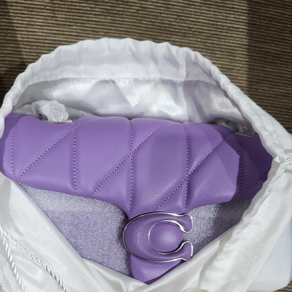 New! Tabby Shoulder Bag 20 with Quilting in Silver/Vivid Purple - Picture 8 of 8
